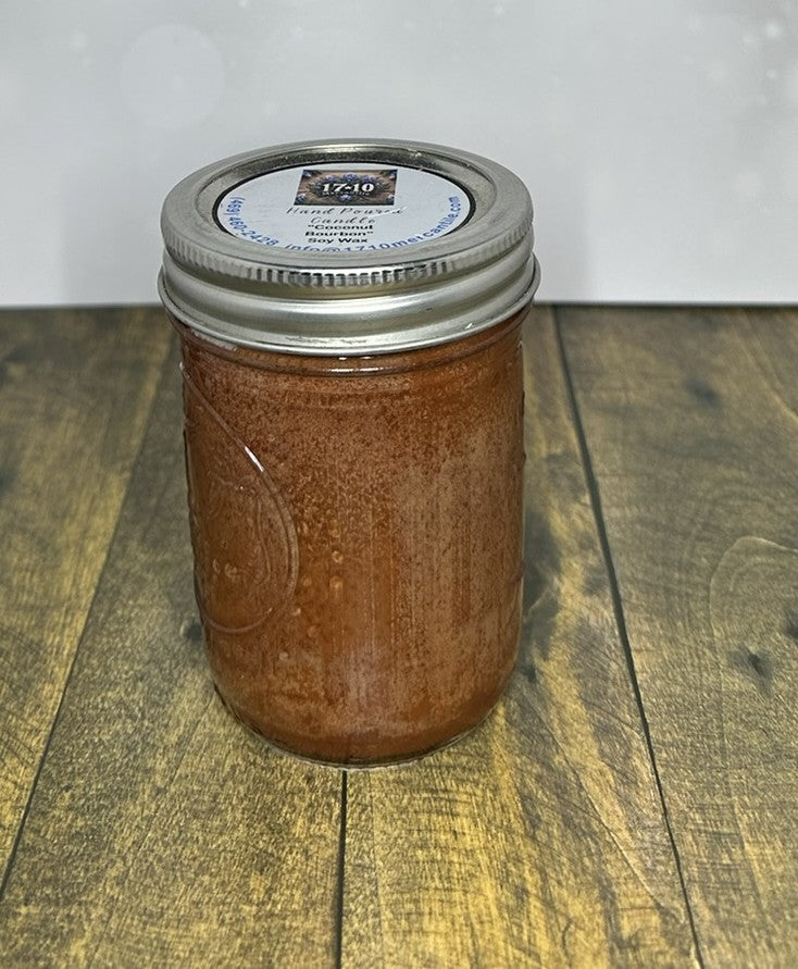 Coconut Bourbon Soy Candle – Warm Vanilla, Oak & Toasted Coconut Scent | Hand-Poured Mason Jar Candle | Masculine Luxe Home Fragrance