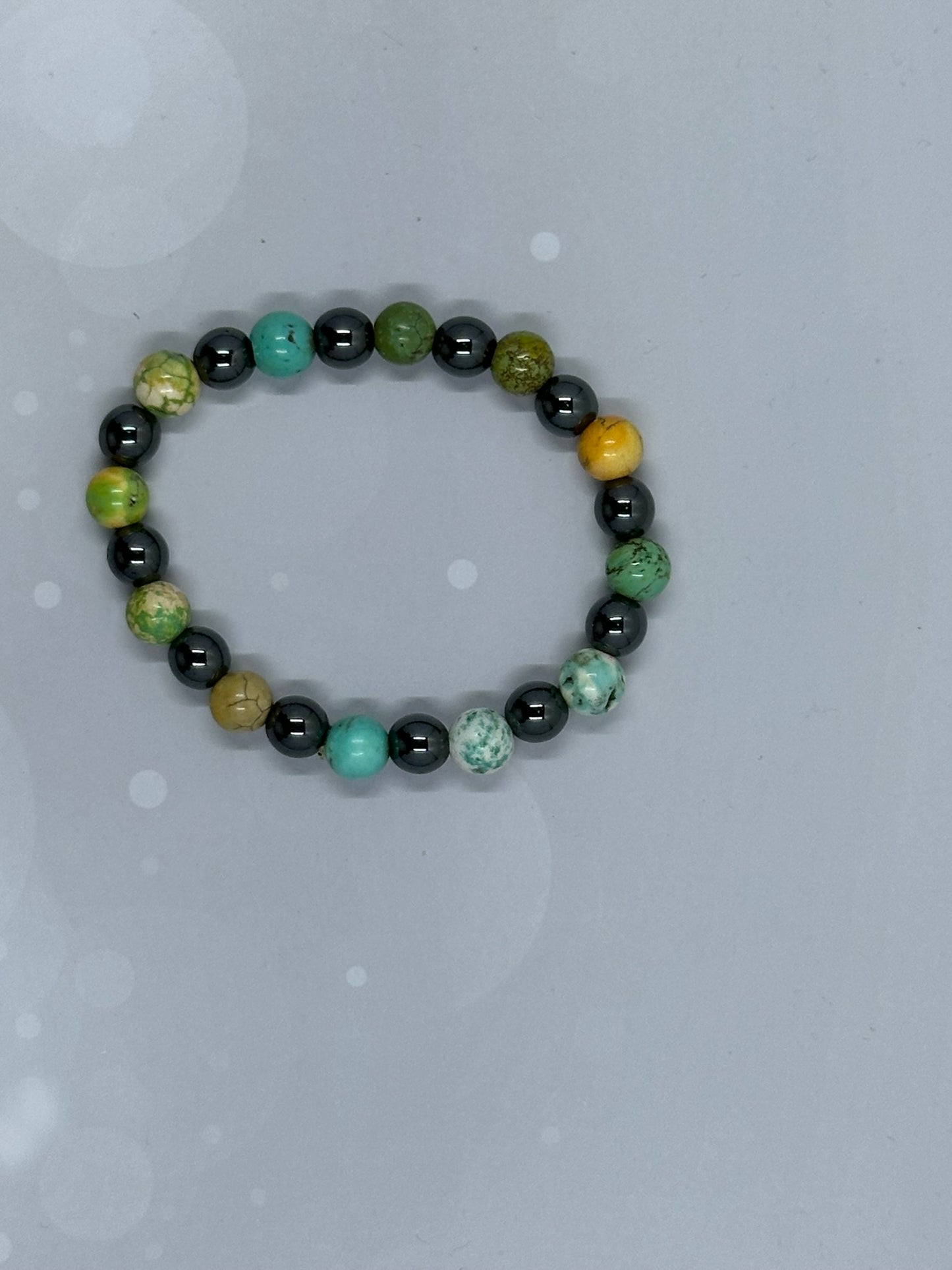 Amazonite & Hematite Bracelet – Handmade Gemstone Jewelry for Balance & Grounding