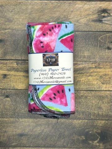Reusable Paperless Paper Towels – Eco-Friendly Cloth Towels | Watermelon, Green, and LIme Geometric | Sustainable Kitchen Essentials by 1710 Mercantile