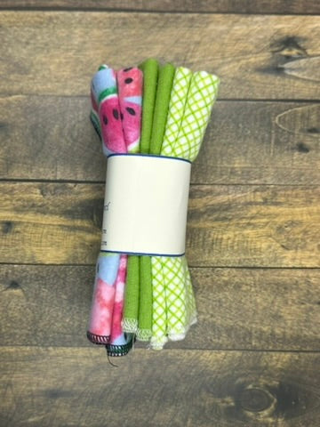 Reusable Paperless Paper Towels – Eco-Friendly Cloth Towels | Watermelon, Green, and LIme Geometric | Sustainable Kitchen Essentials by 1710 Mercantile
