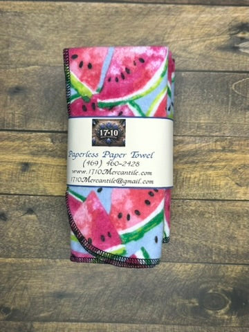 Reusable Paperless Paper Towels – Eco-Friendly Cloth Towels | Watermelon, Green, and LIme Geometric | Sustainable Kitchen Essentials by 1710 Mercantile