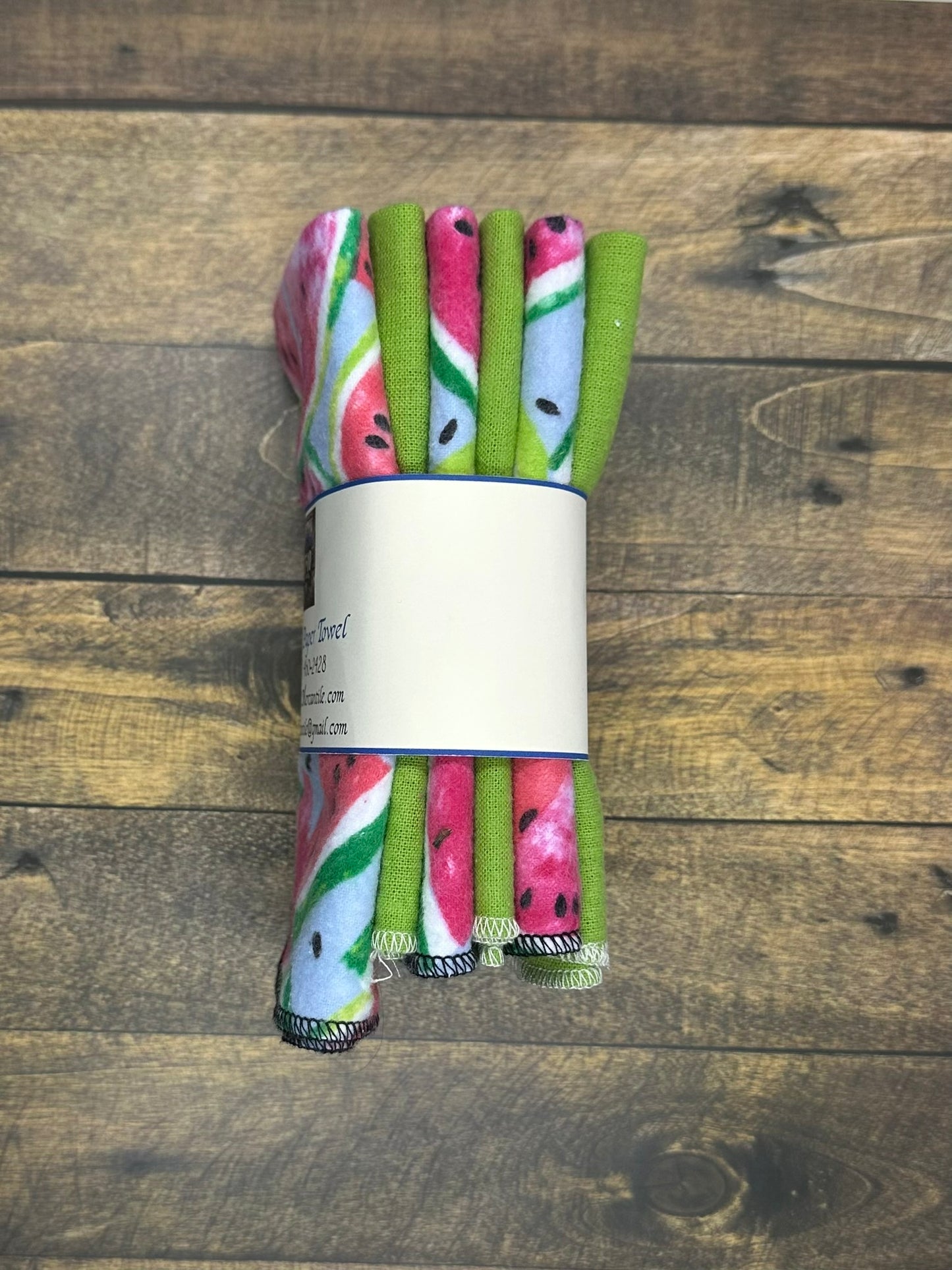 Reusable Paperless Paper Towels – Eco-Friendly Cloth Towels | Watermelon, Green, and LIme Geometric | Sustainable Kitchen Essentials by 1710 Mercantile