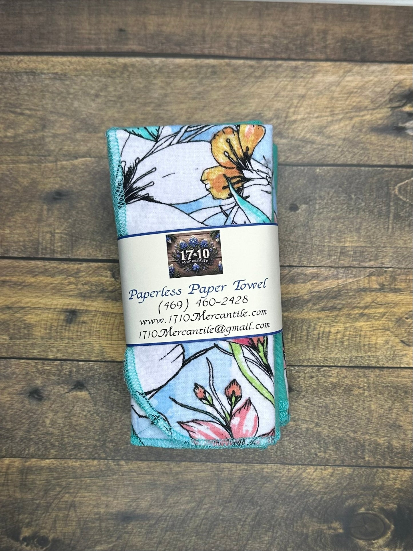 Reusable Paperless Paper Towels – Eco-Friendly Cloth Towels | Floral & Solid Teal | Sustainable Kitchen Essentials by 1710 Mercantile (Copy)