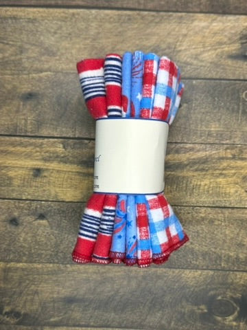 Patriotic Reusable Paper Towels – Eco-Friendly Red, White & Blue Kitchen Cloths | 17:10 Mercantile