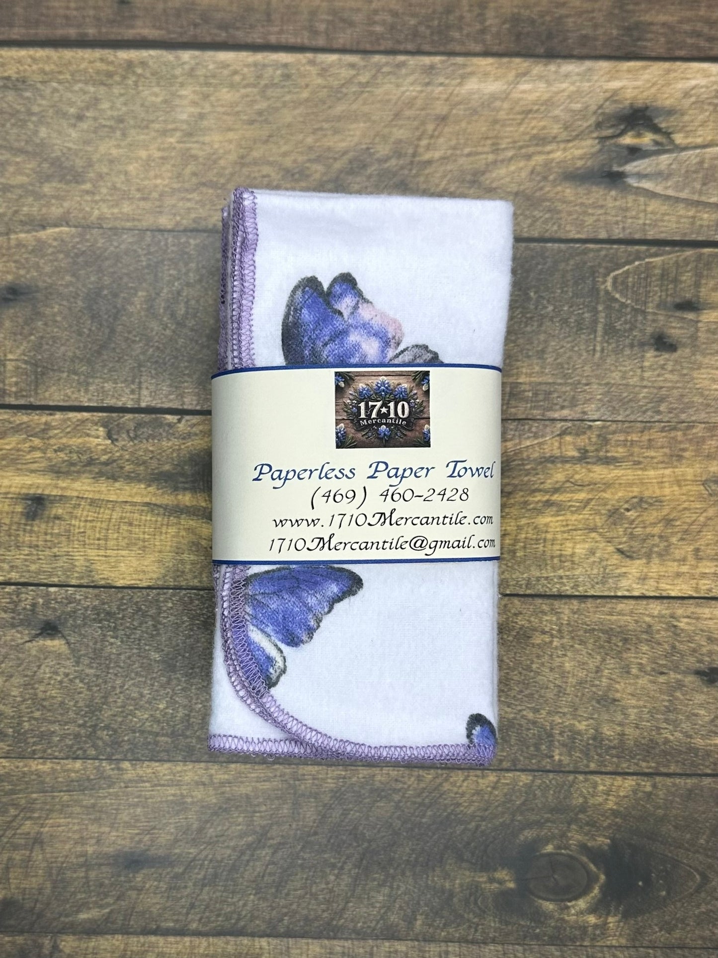 Reusable Paperless Paper Towels – Eco-Friendly Cloth Towels | Purple Check & Butterfly Prints | Sustainable Kitchen Essentials by 1710 Mercantile
