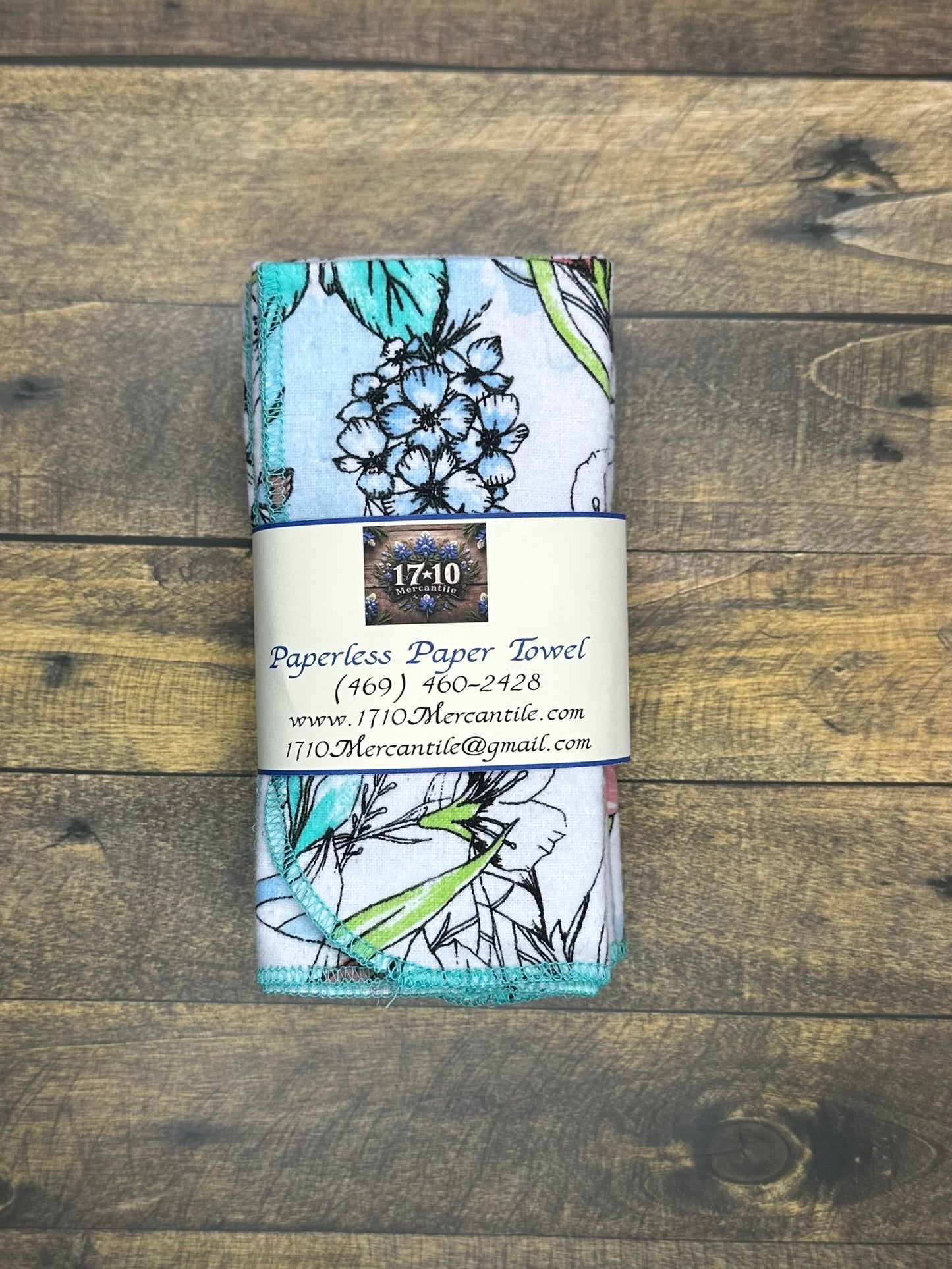 Reusable Paperless Paper Towels – Eco-Friendly Cloth Towels | Floral & Solid Teal | Sustainable Kitchen Essentials by 1710 Mercantile (Copy)