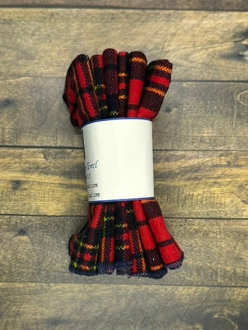 Reusable Paperless Paper Towels – Red Plaid, Black & Solid Red Cotton Flannel Set | Eco-Friendly Unpaper Towels