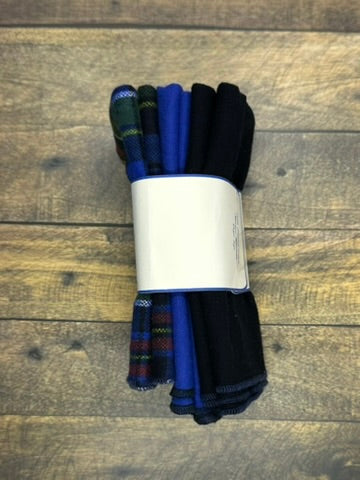 Reusable Paperless Paper Towels – Blue Plaid, Black & Solid Green Cotton Flannel Set | Eco-Friendly Unpaper Towels