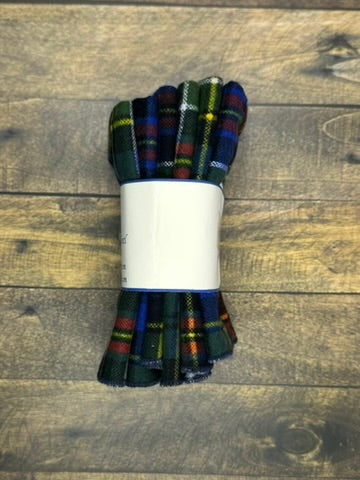 Reusable Paperless Paper Towels – Blue Plaid, Black & Solid Green Cotton Flannel Set | Eco-Friendly Unpaper Towels