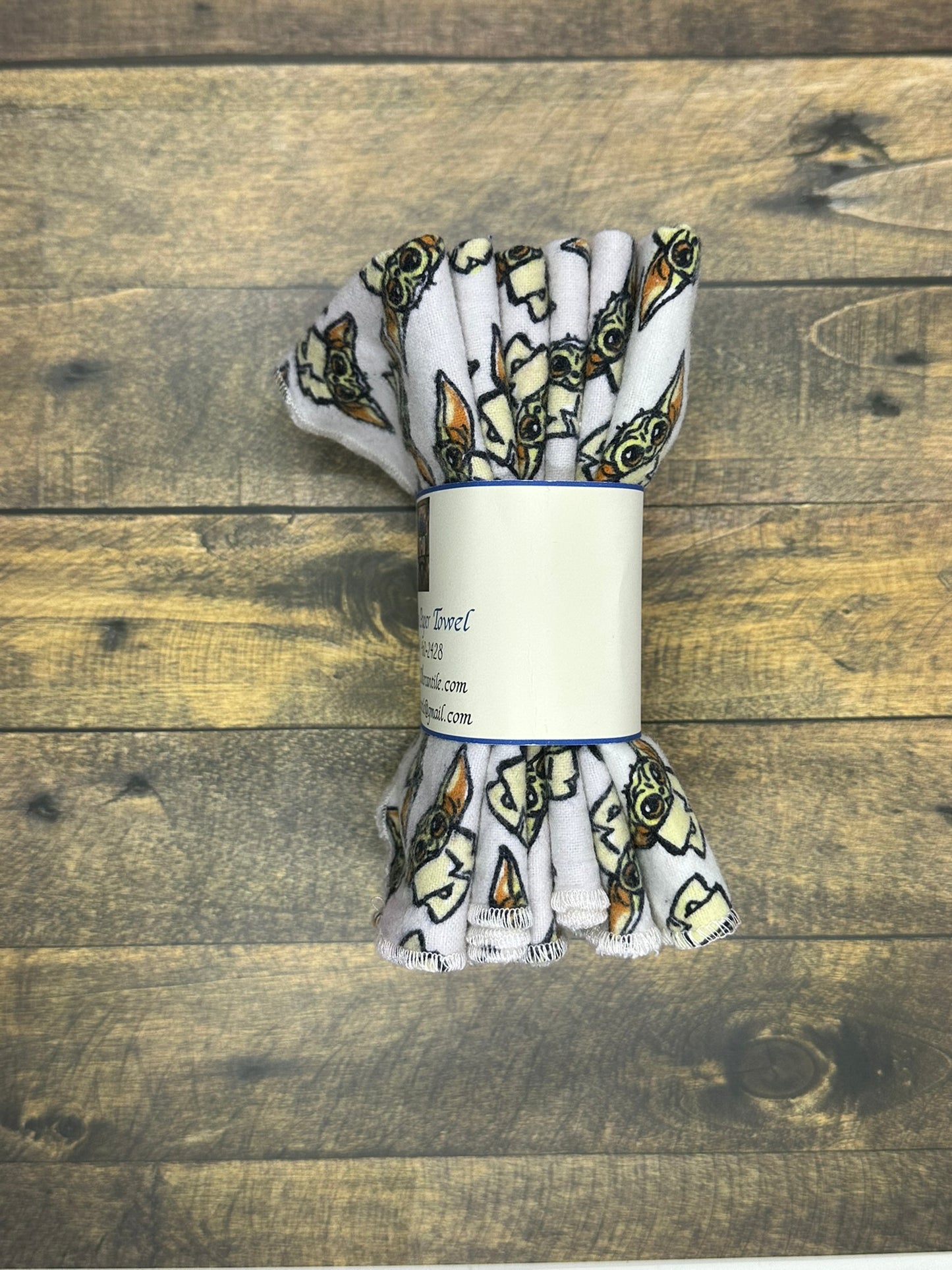 Reusable Paperless Paper Towels – Baby Grogu, Eco-Friendly Flannel Cloths
