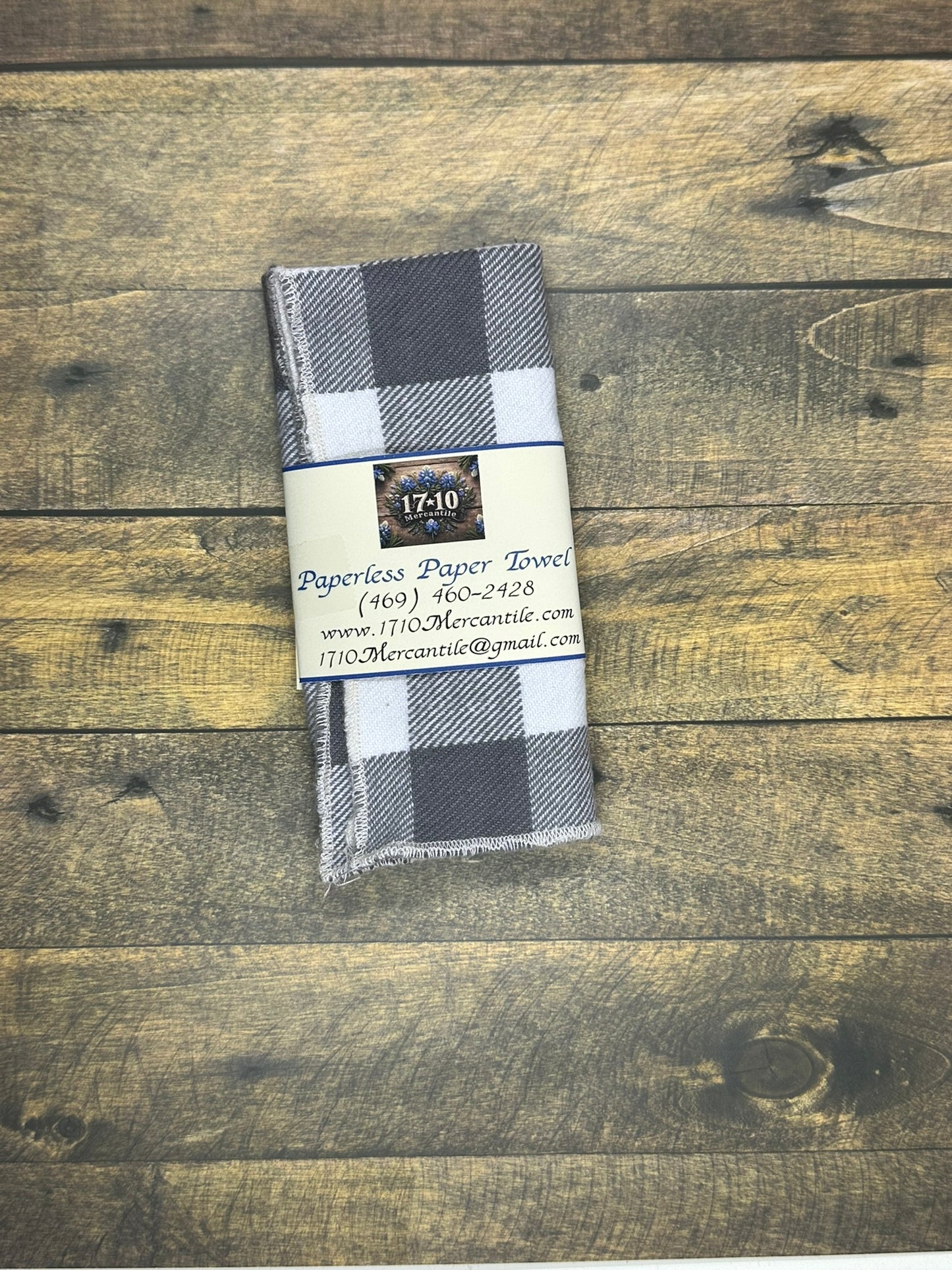 Reusable Paperless Paper Towels – Grey & White Buffalo Plaid Cotton Flannel Set | Eco-Friendly Unpaper Towels