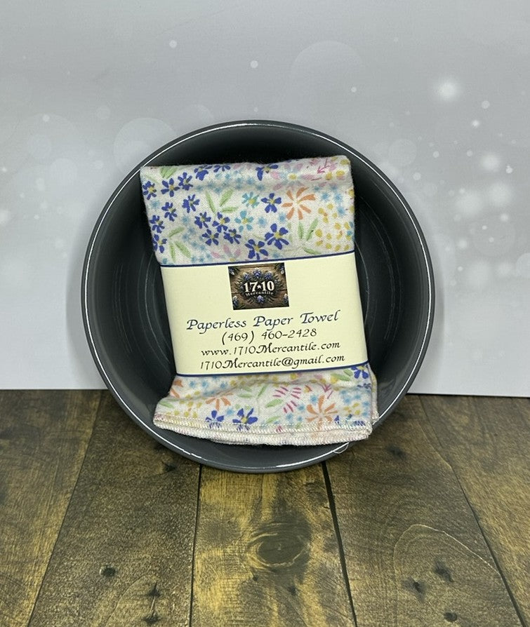 Paperless Paper Towels ~ Small Flowers - Blue