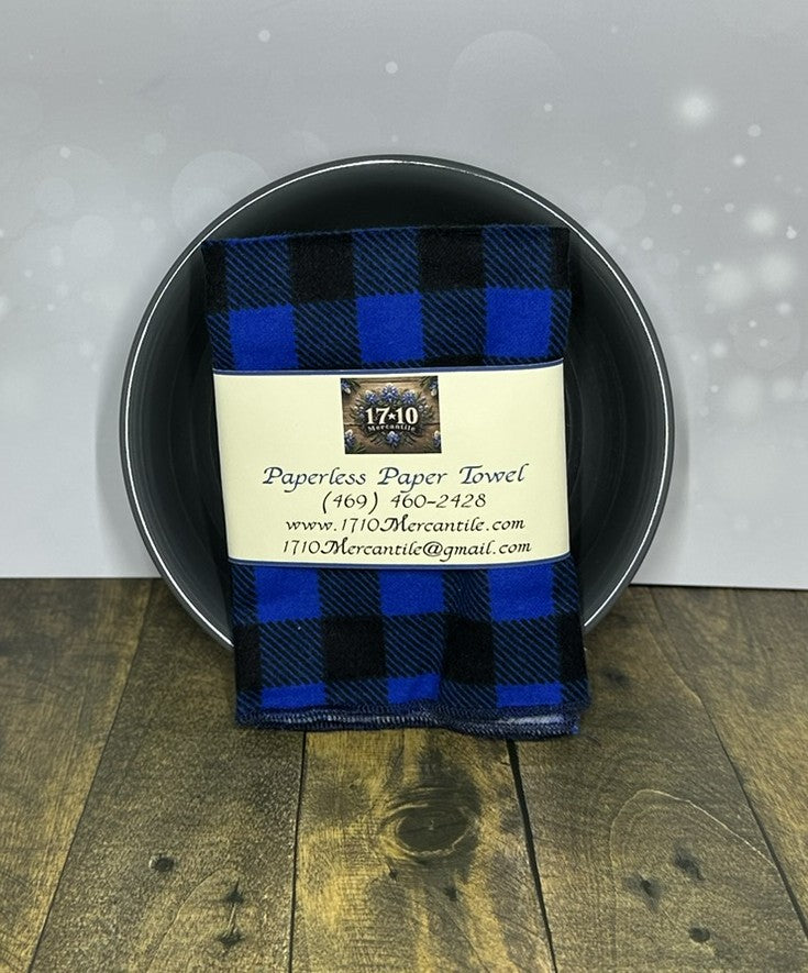 Paperless Paper Towels ~Buffalo Plaid Blue