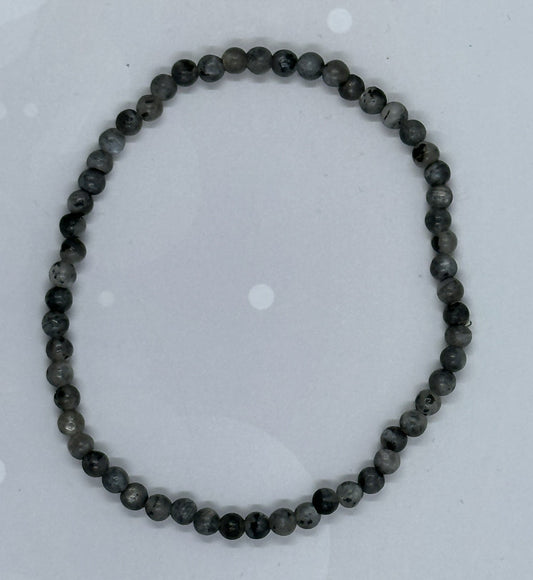 Handmade Labradorite 4mm Beaded Stretch Bracelet – Natural Stone Jewelry for Everyday Wear