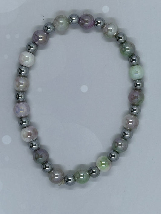 Rainbow Quartz (8mm) & Hematite (6mm) Bracelet – Balance, Positivity & Strength