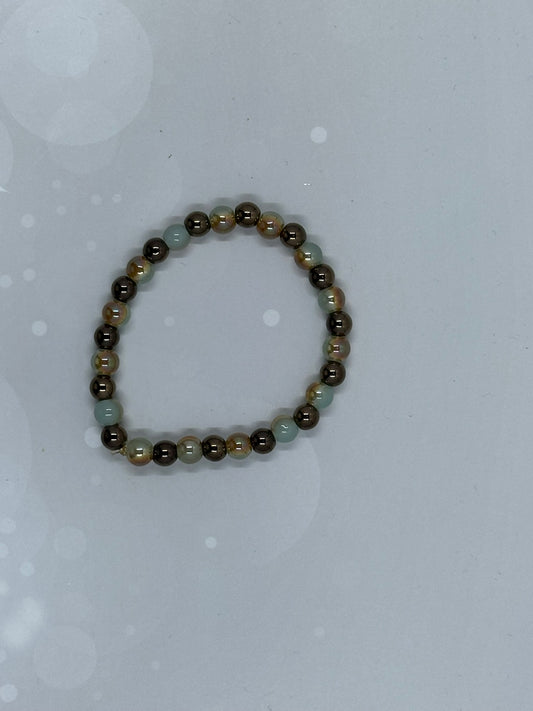 Earth & Sky Balance Bracelet – Grounding Hematite & Calming Amazonite (6mm)