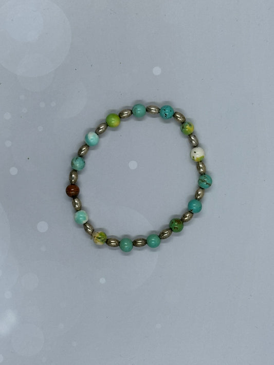 Handmade Amazonite (6mm) & Silver-Tone Beaded Bracelet – Calming & Balancing Energy