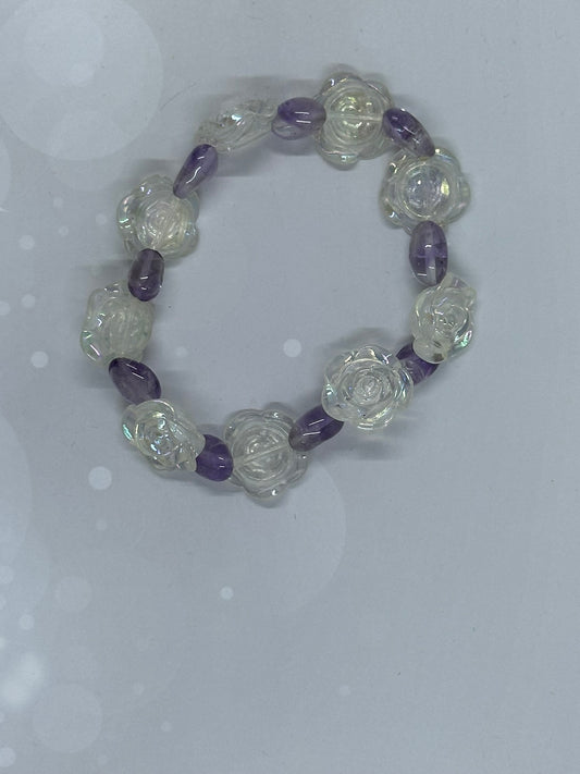 Crystal Rose & Amethyst Bracelet – Love, Clarity & Peace