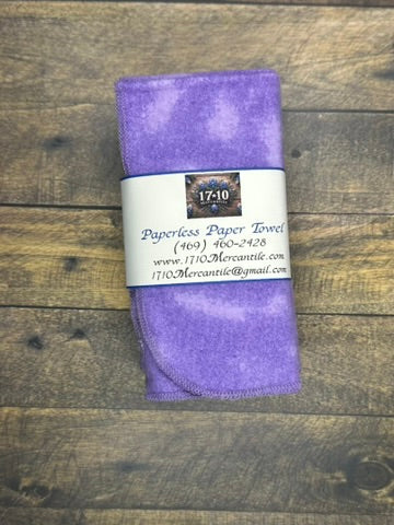 Reusable Paperless Paper Towels – Eco-Friendly Cloth Towels | Purple Check & Butterfly Prints | Sustainable Kitchen Essentials by 1710 Mercantile