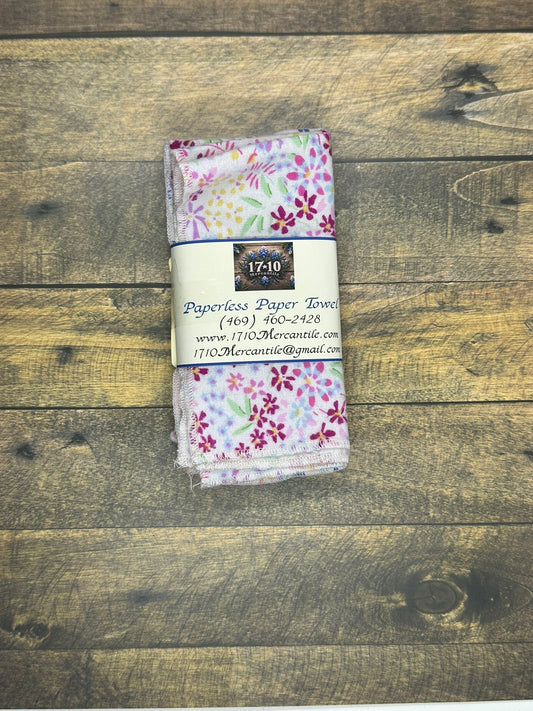 Reusable Paperless Paper Towels – Pastel Flowers & Yellow | Eco-Friendly Cloth Towels